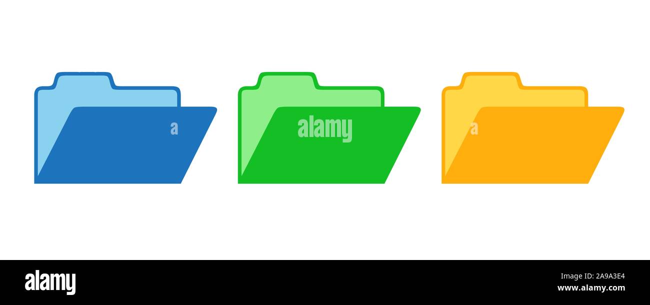 Set of vector Folders. Color icons isolated. Folder with documents ...