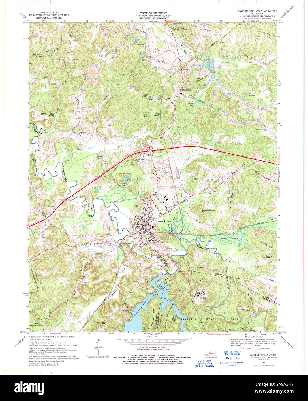 Map of dawson springs hires stock photography and images Alamy