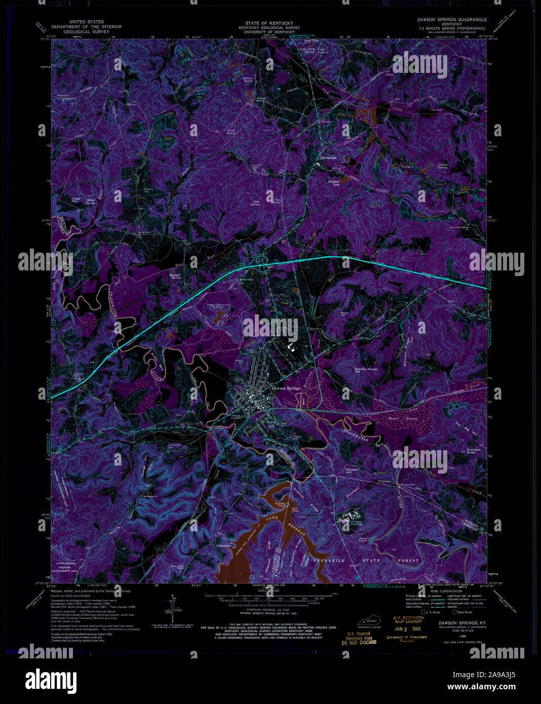Map of dawson springs hires stock photography and images Alamy