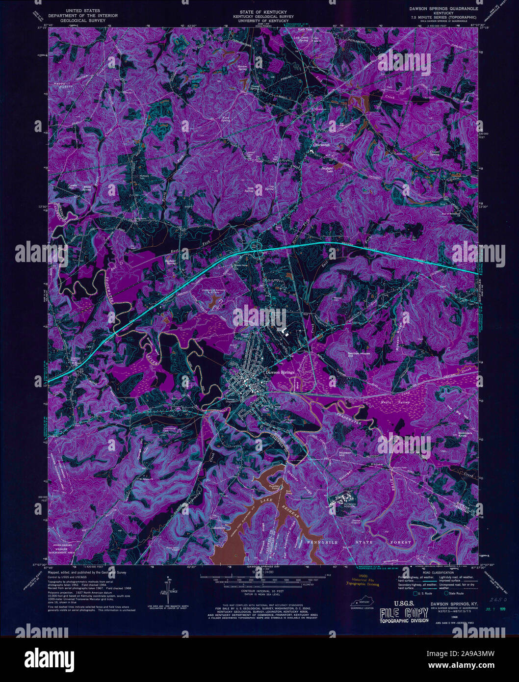 Map of dawson springs hires stock photography and images Alamy