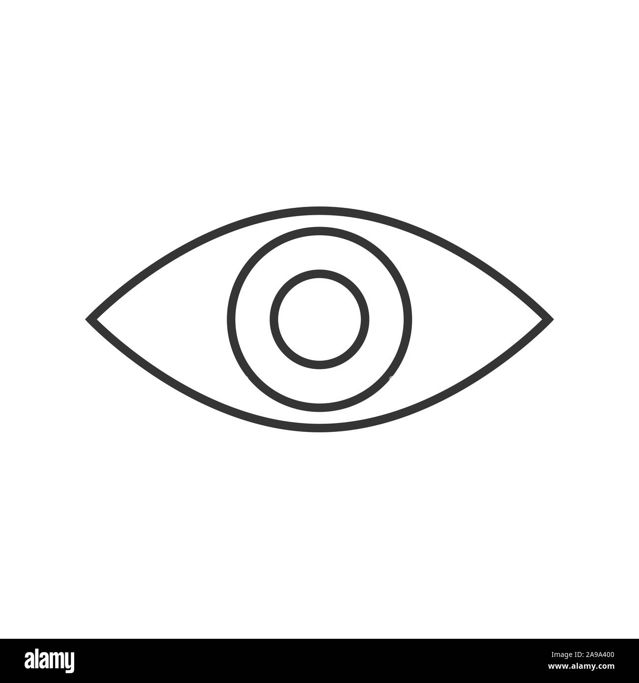 Vector Eye icon. Black look and vision icon in flat design. Eye icon ...