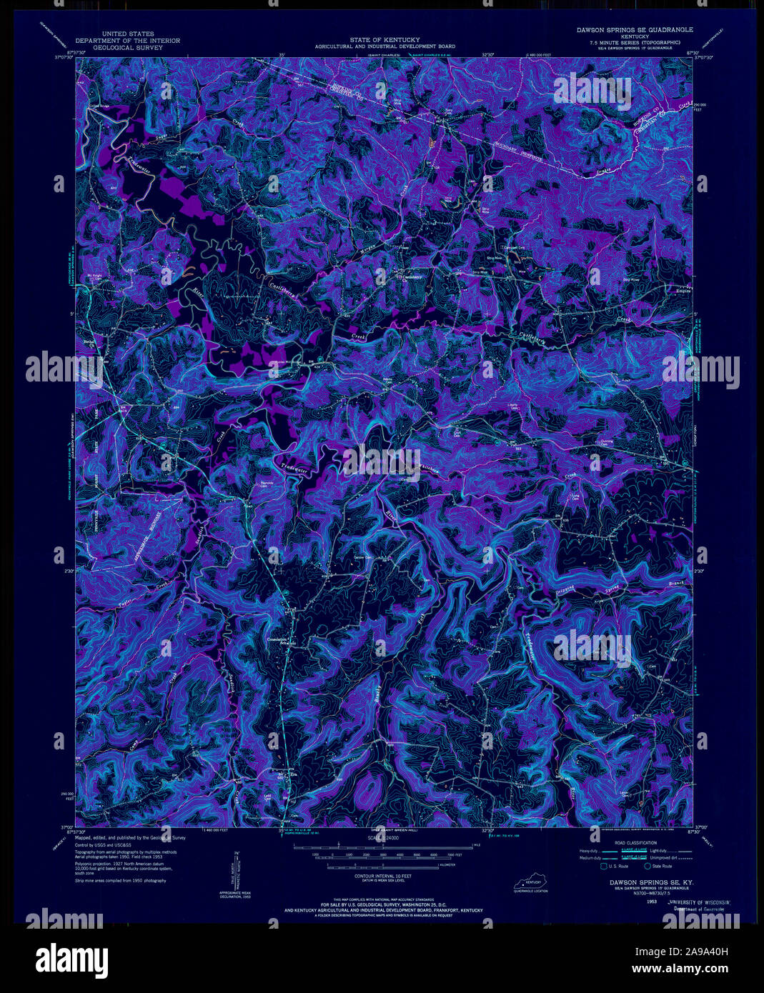 Map of dawson springs hires stock photography and images Alamy