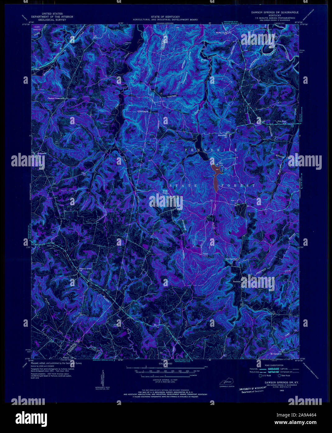 Map of dawson springs hires stock photography and images Alamy