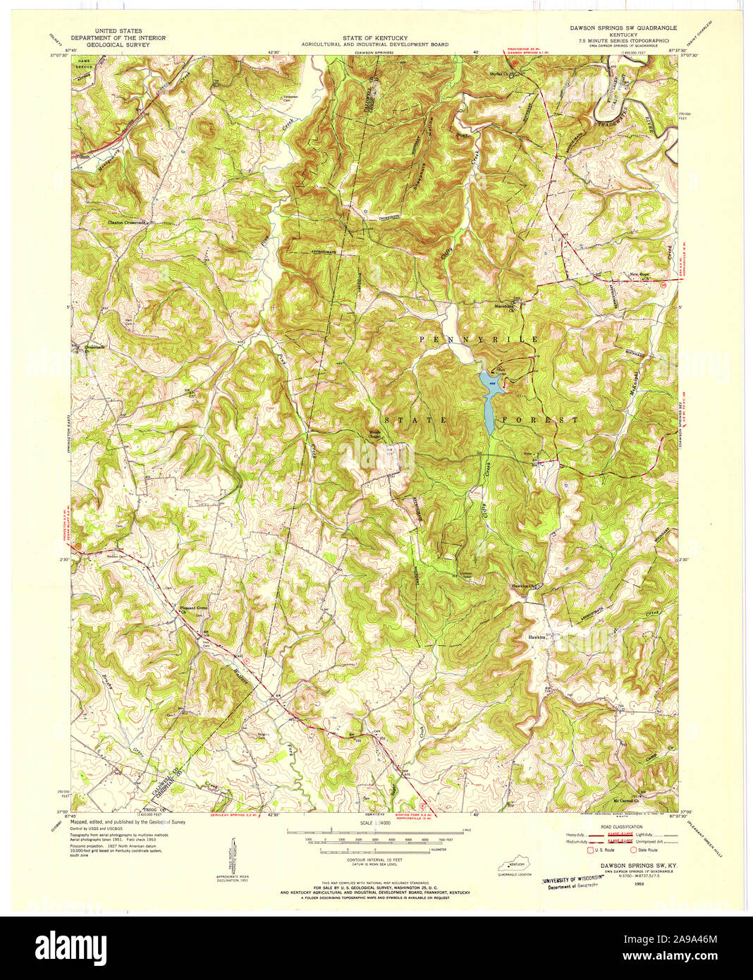 Map of dawson springs hires stock photography and images Alamy