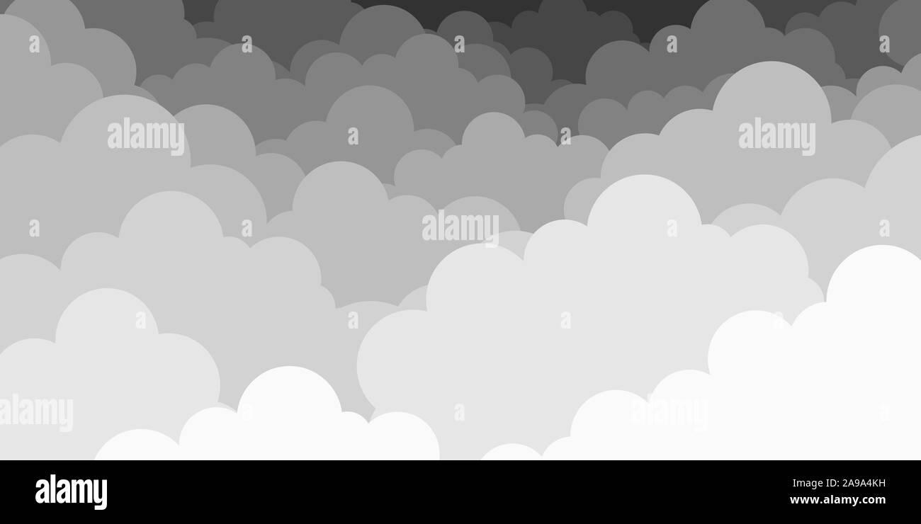 Sky with clouds. Dark clouds on white background. Vector illustration ...