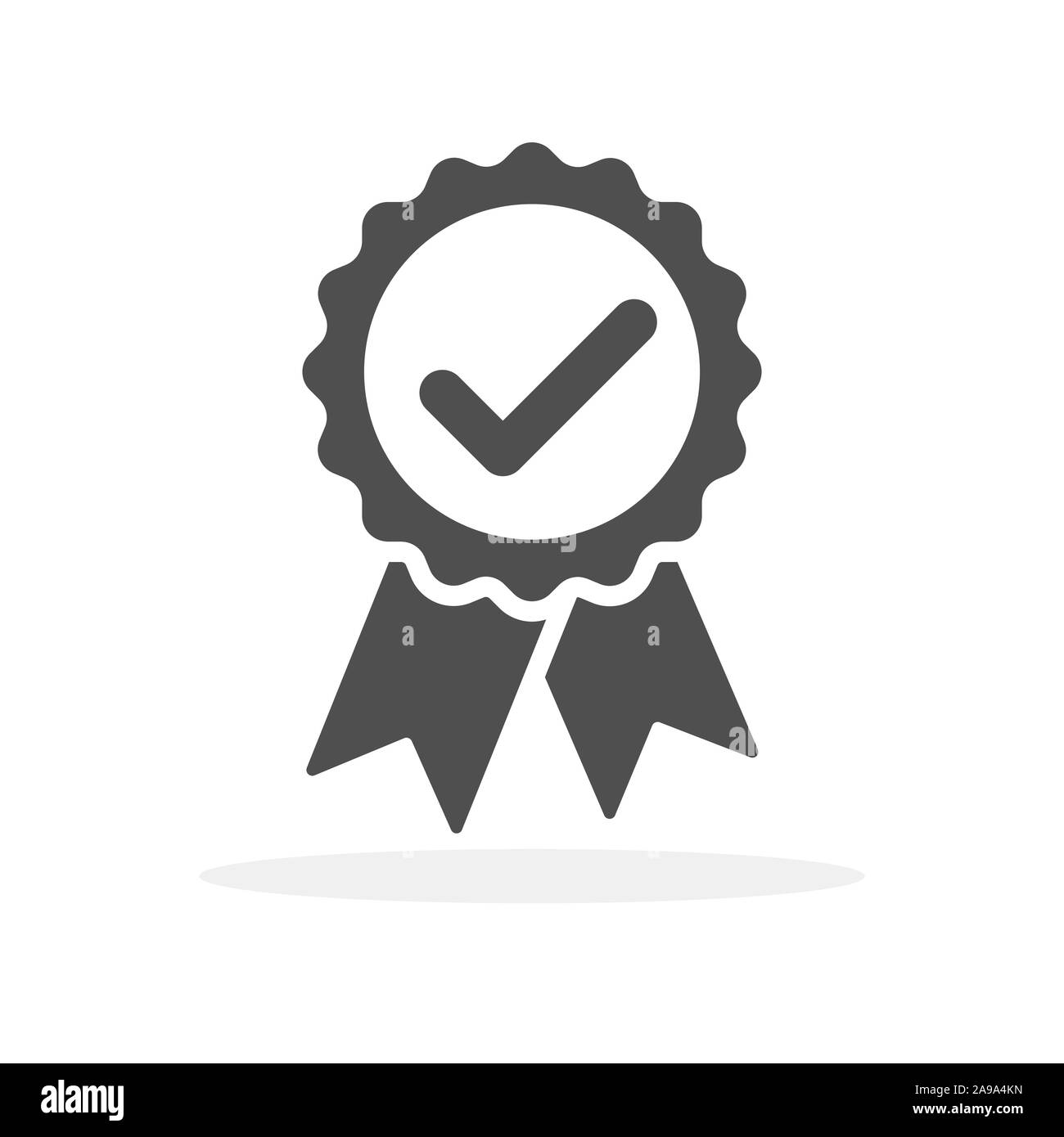 Approved icon isolated. Certified medal icon in flat design. Vector illustration. Stock Vector