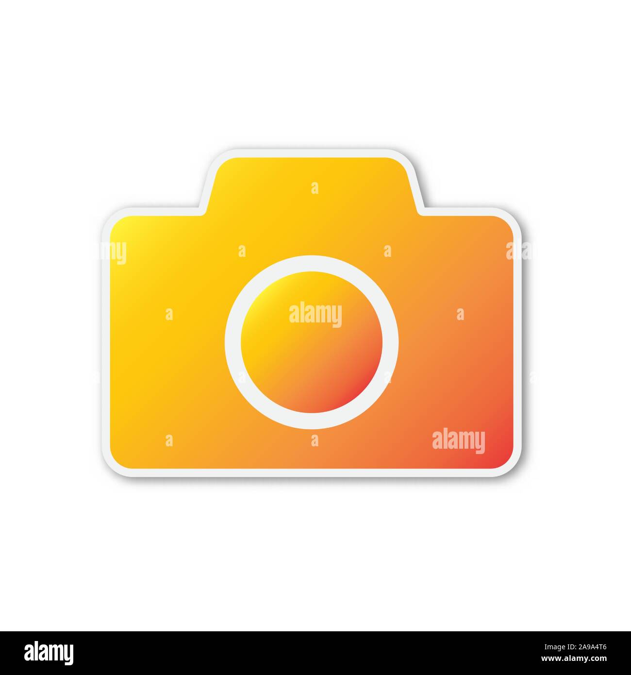 Vector photo camera icon. Paper sticker isolated. Camera symbol ...