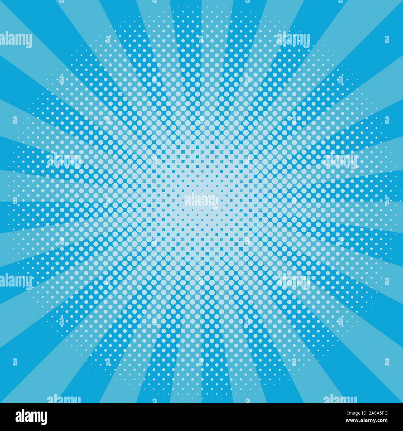 Winter snow round sunburst halftone blue pattern Stock Vector