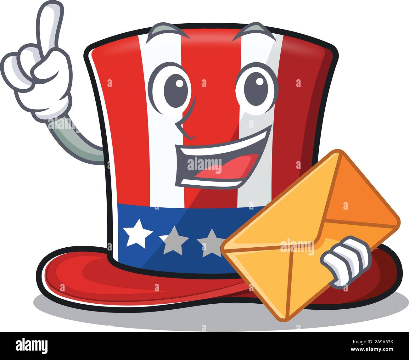Character uncle sam hat isolated bring envelope Stock Vector Image ...