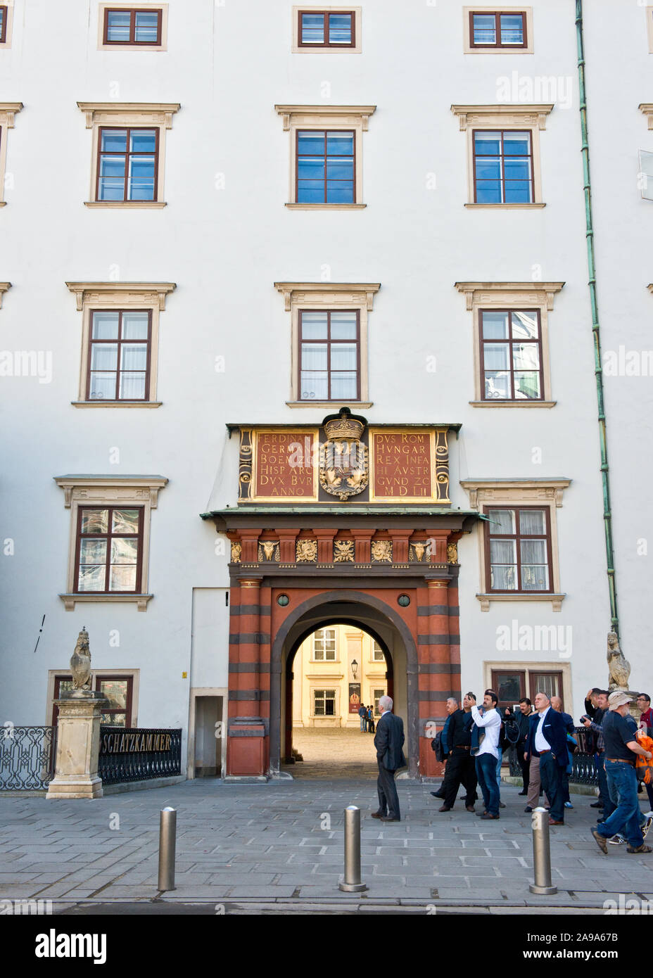 Ornate and decorated Swiss Gate (Schweizer Tor) to Hofburg Palace from