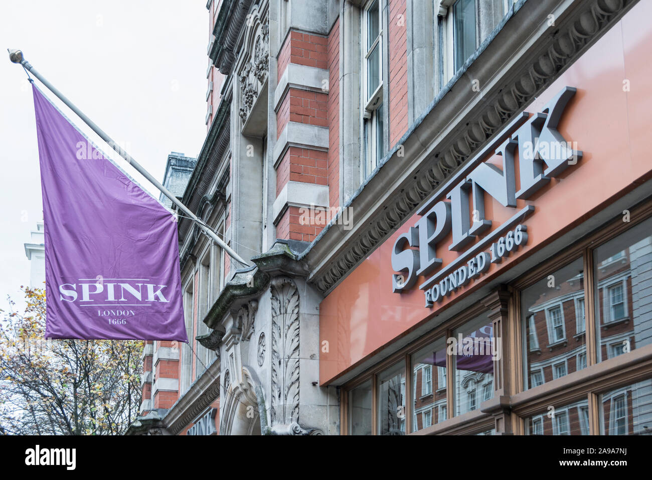 Spink auction house on Southampton Row, Bloomsbury, London, WC1, UK