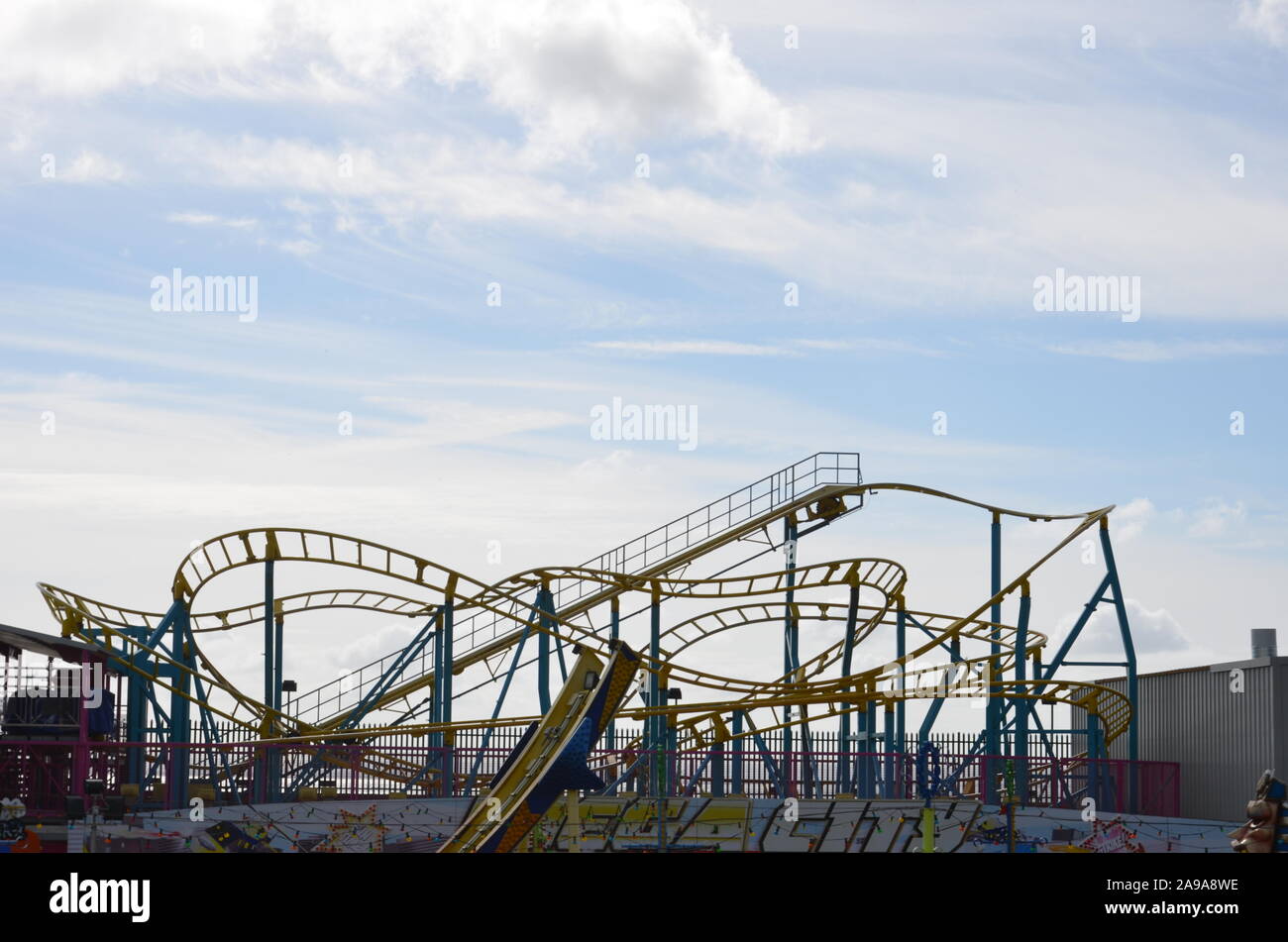 Rollercoaster on Adventure Island, Southend-on-Sea, Essex Stock Photo