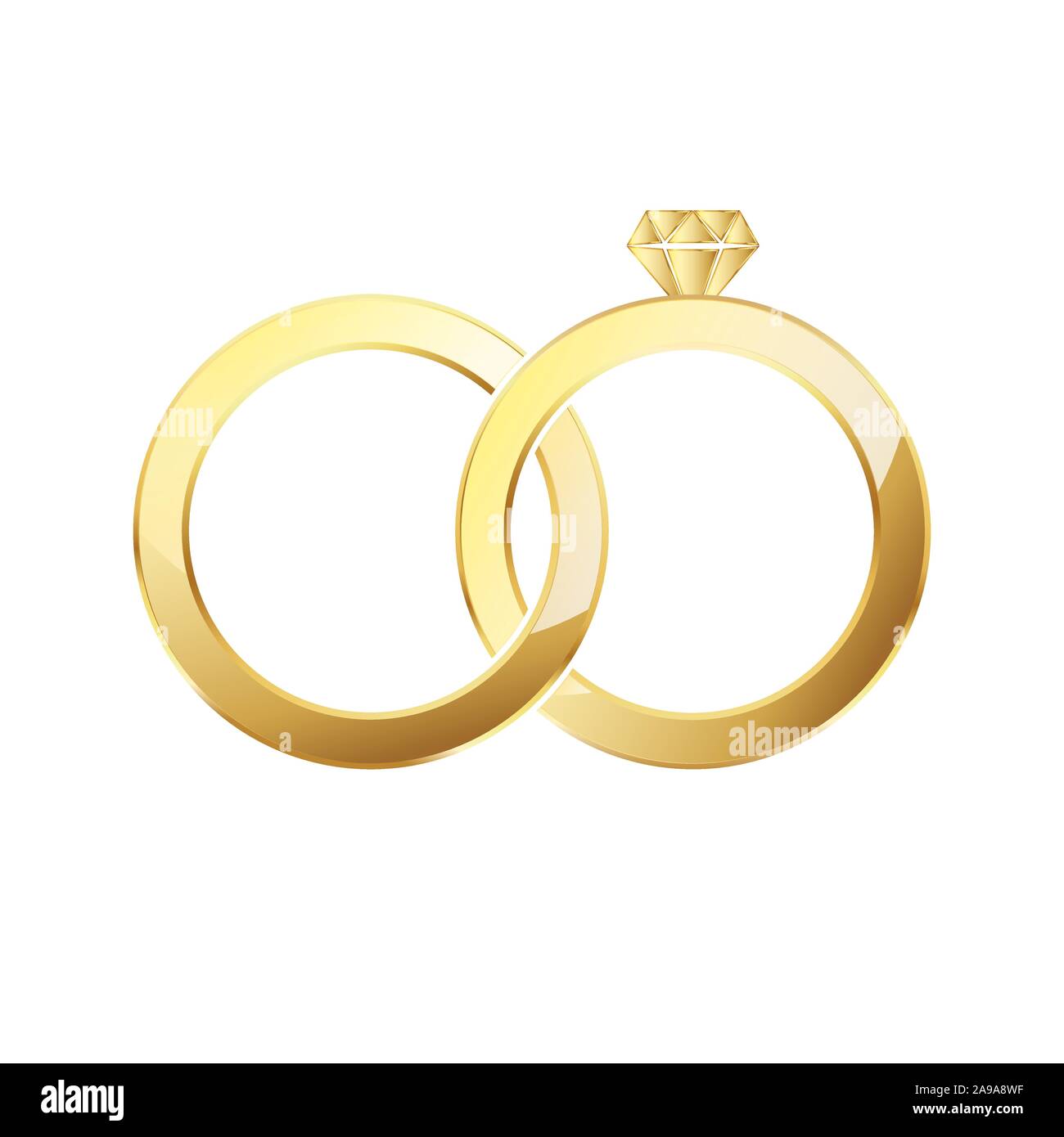 Wedding Rings Icon. Cartoon Of Wedding Rings Vector Icon For Web Design  Isolated On White Background Royalty Free SVG, Cliparts, Vectors, and Stock  Illustration. Image 141201737.