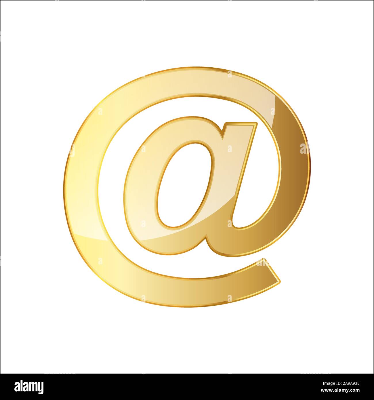 Golden email icon. Vector illustration. Golden email symbol isolated on