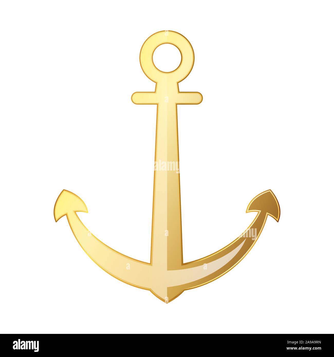 Golden anchor icon, isolated on white background. Vector illustration. Ship  anchor Stock Vector Image & Art - Alamy