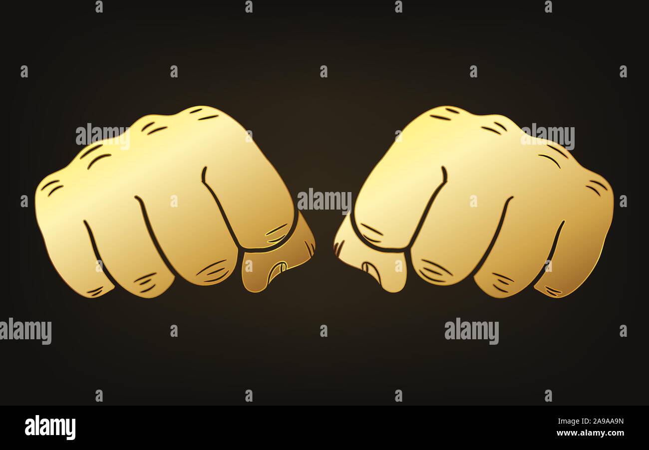 Golden fist raised hi-res stock photography and images - Alamy