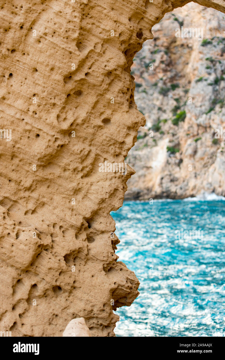 Ibiza, Spain - september 1 2019: Sa pedrera de Cala de Hort, Atlantis