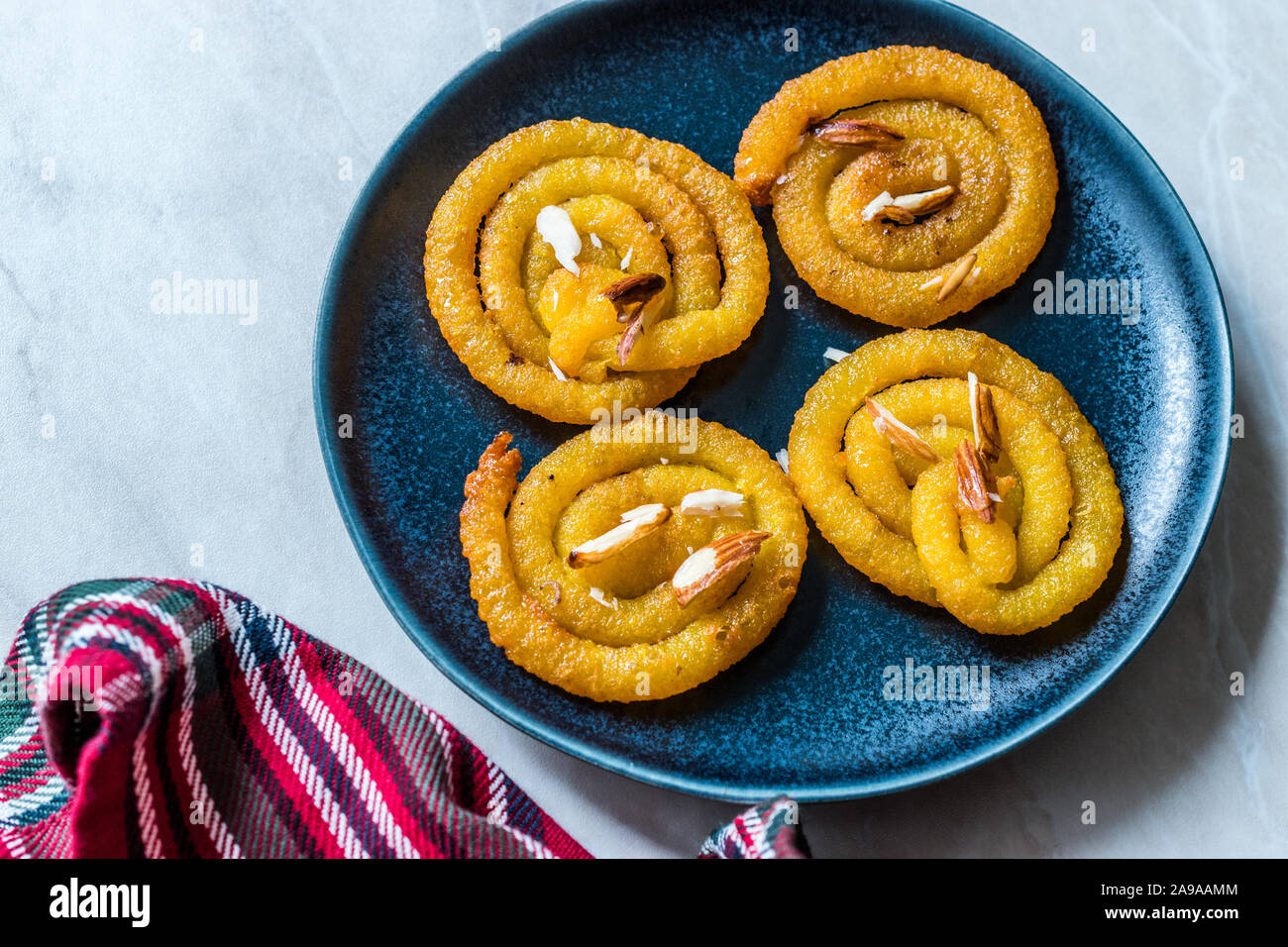 Jalebi or Jilbi or imarati, indian sweet food fried in pure ghee