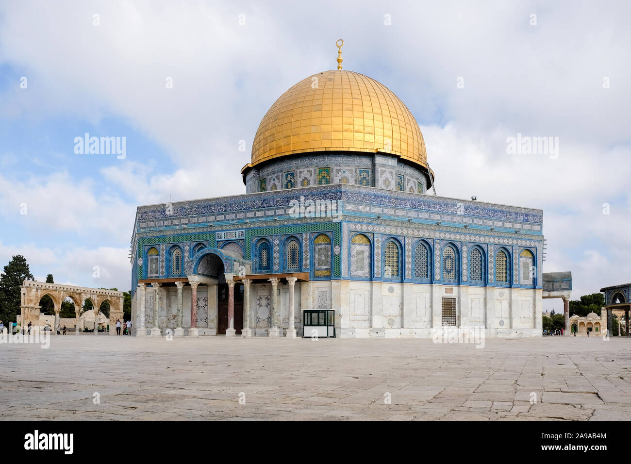 Dome of the Rock Art Mosaic Stone Panel Large Size Gold Frame main image 0