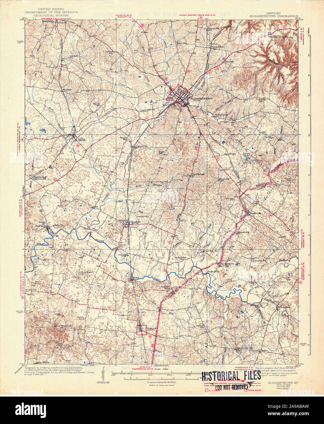 Map of elizabethtown kentucky hires stock photography and images Alamy