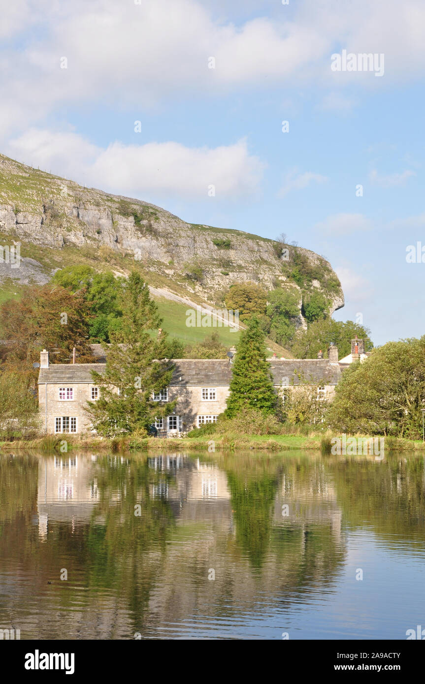 Kilnsey Crag and trout farm, North Yorkshire Stock Photo Alamy