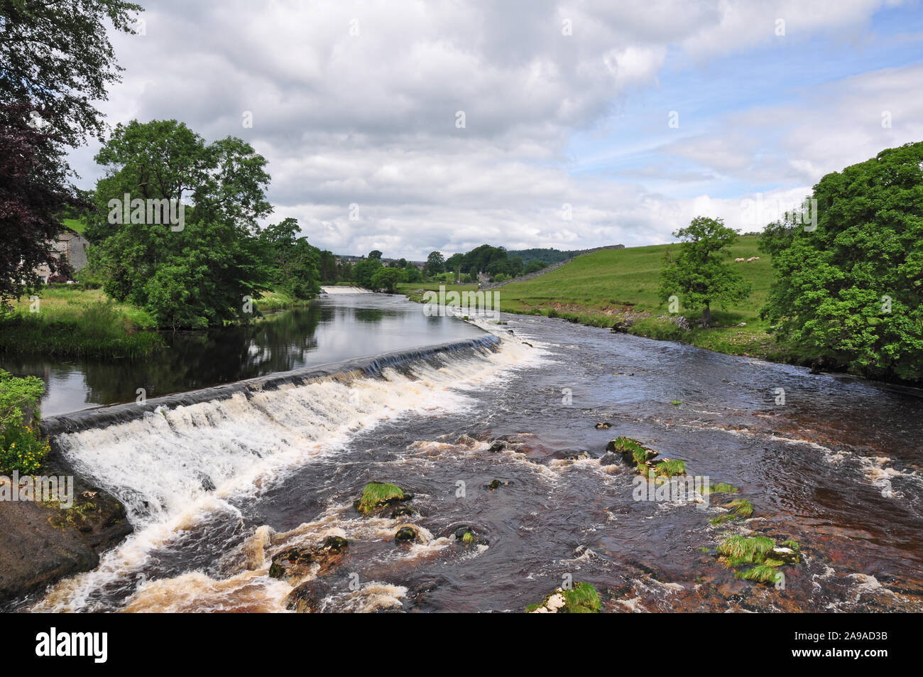 Weirs, Linton, Upper Wharfedale, North Yorkshire Stock Photo