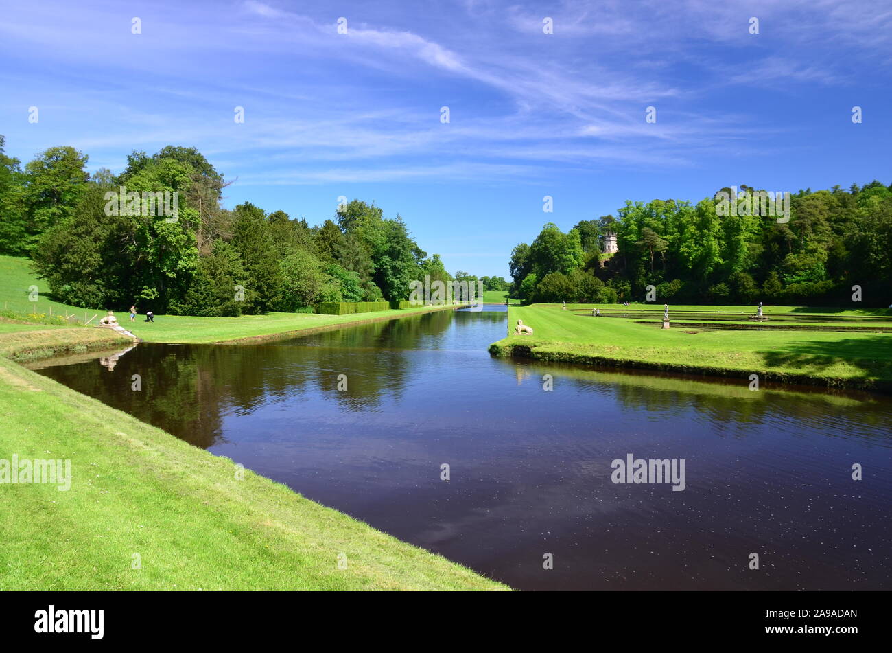 Water garden, Studley Royal, Fountains Abbey Stock Photo Alamy