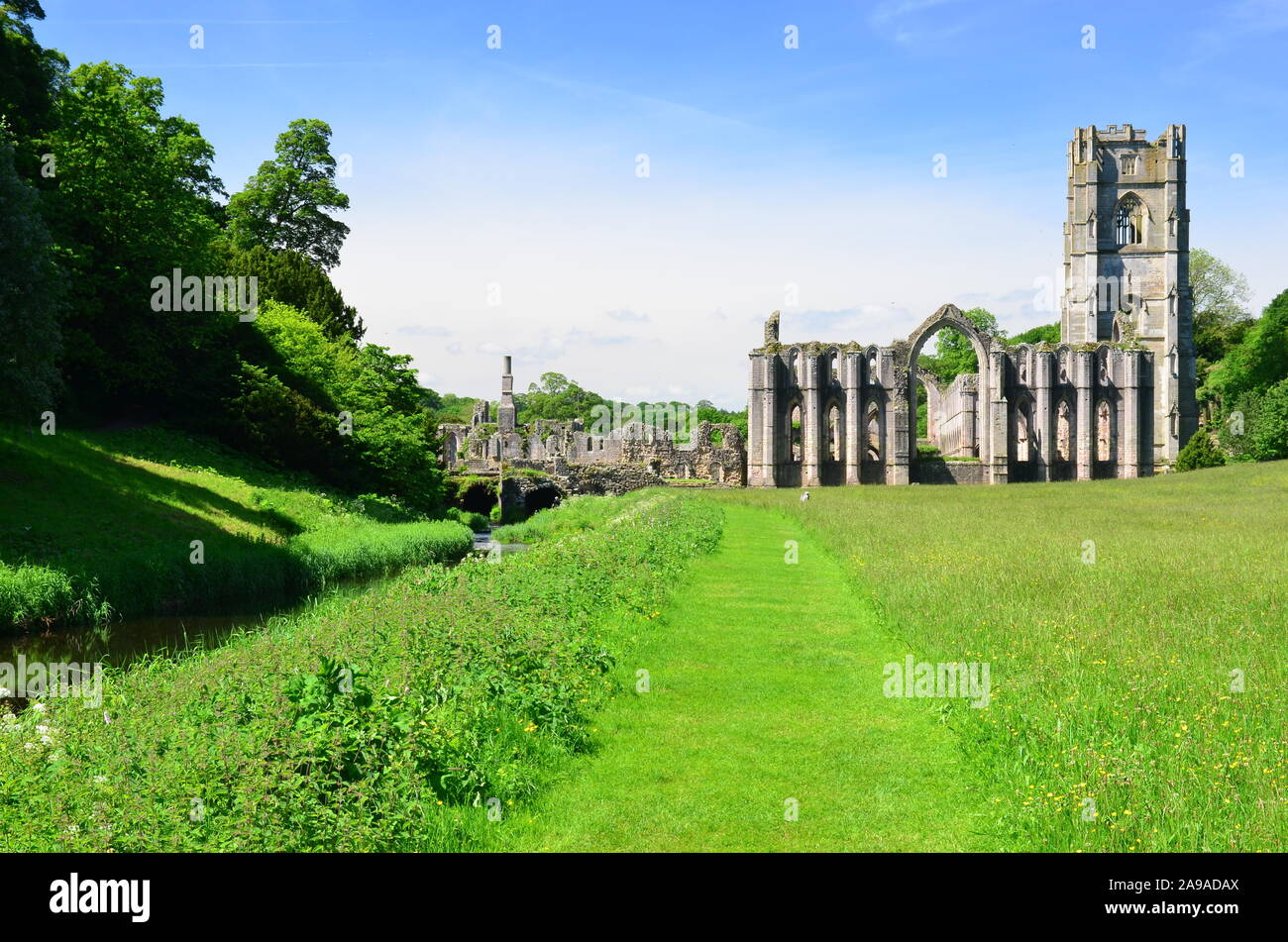 Fountains Abbey, Studley Royal, Nidderdale, North Yorkshire Stock Photo Alamy
