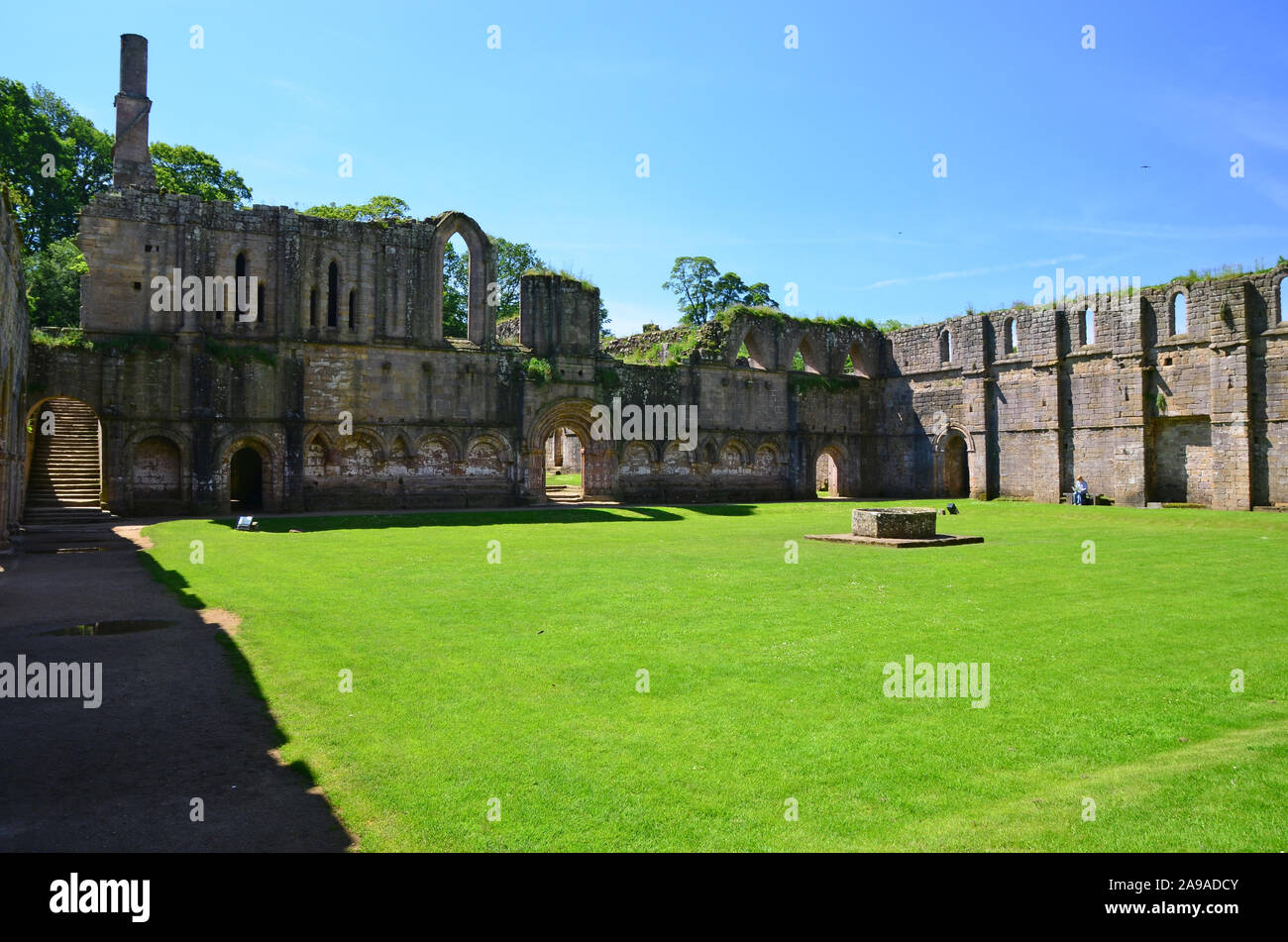 Fountains Abbey, Studley Royal, Nidderdale, North Yorkshire Stock Photo