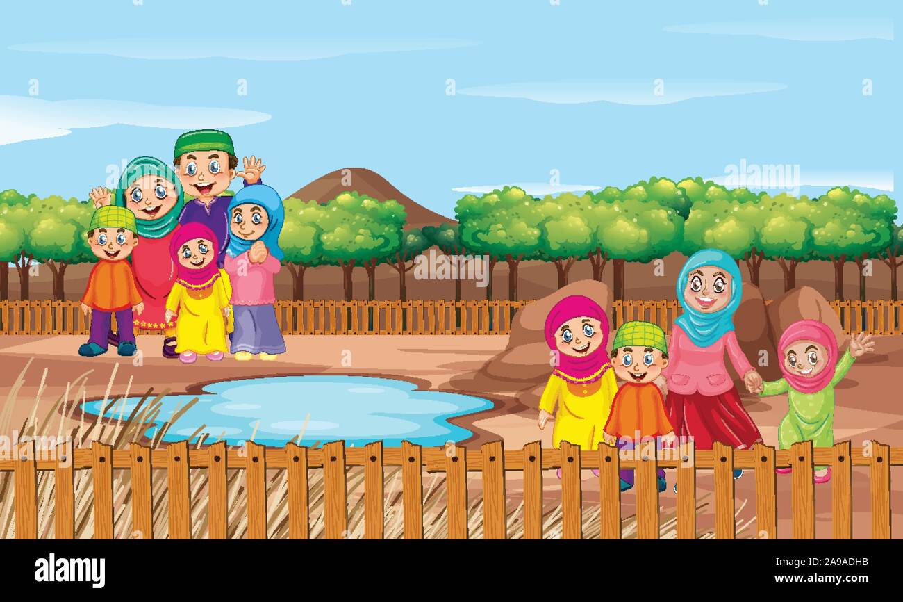 Scene with people in the park illustration Stock Vector Image & Art - Alamy