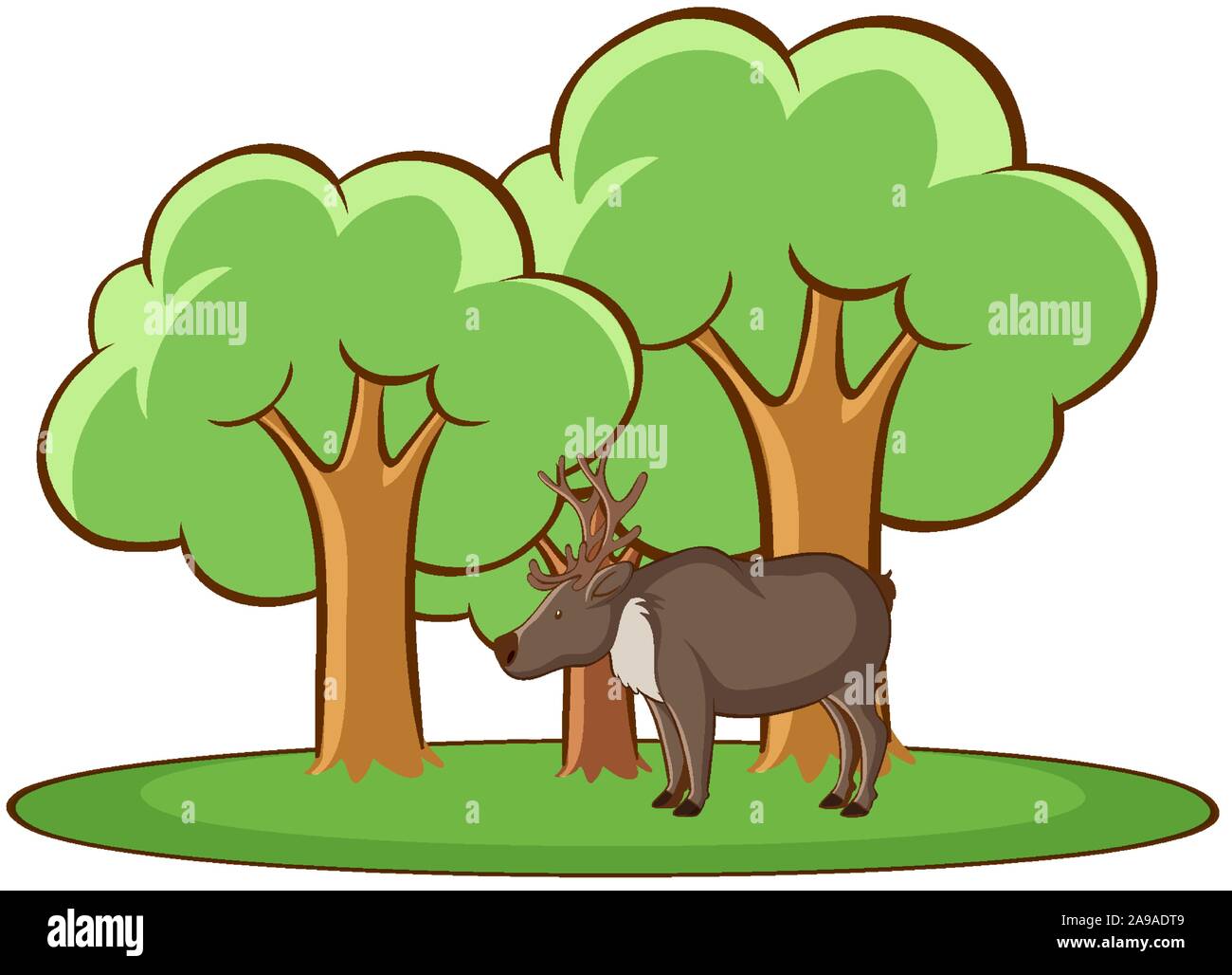 Isolated picture of deer in the forest illustration Stock Vector Image ...