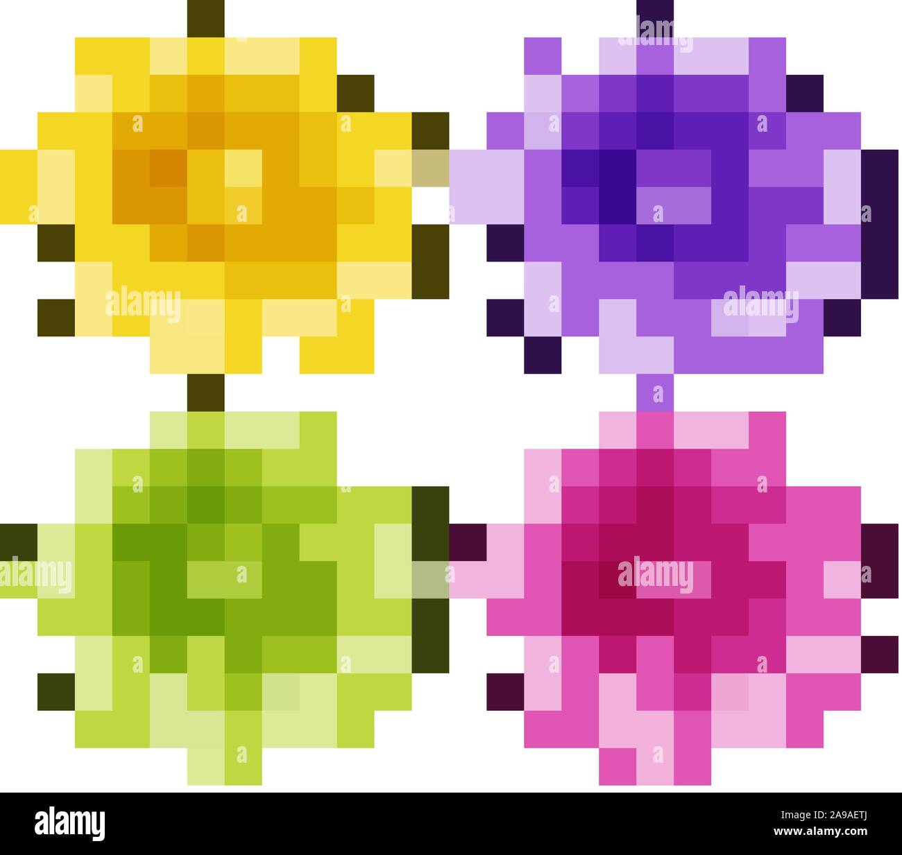 Isolated set of flowers illustration Stock Vector Image & Art - Alamy