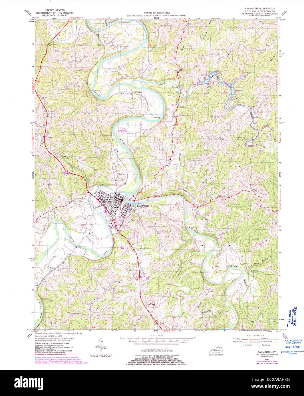 Map of falmouth kentucky hires stock photography and images Alamy