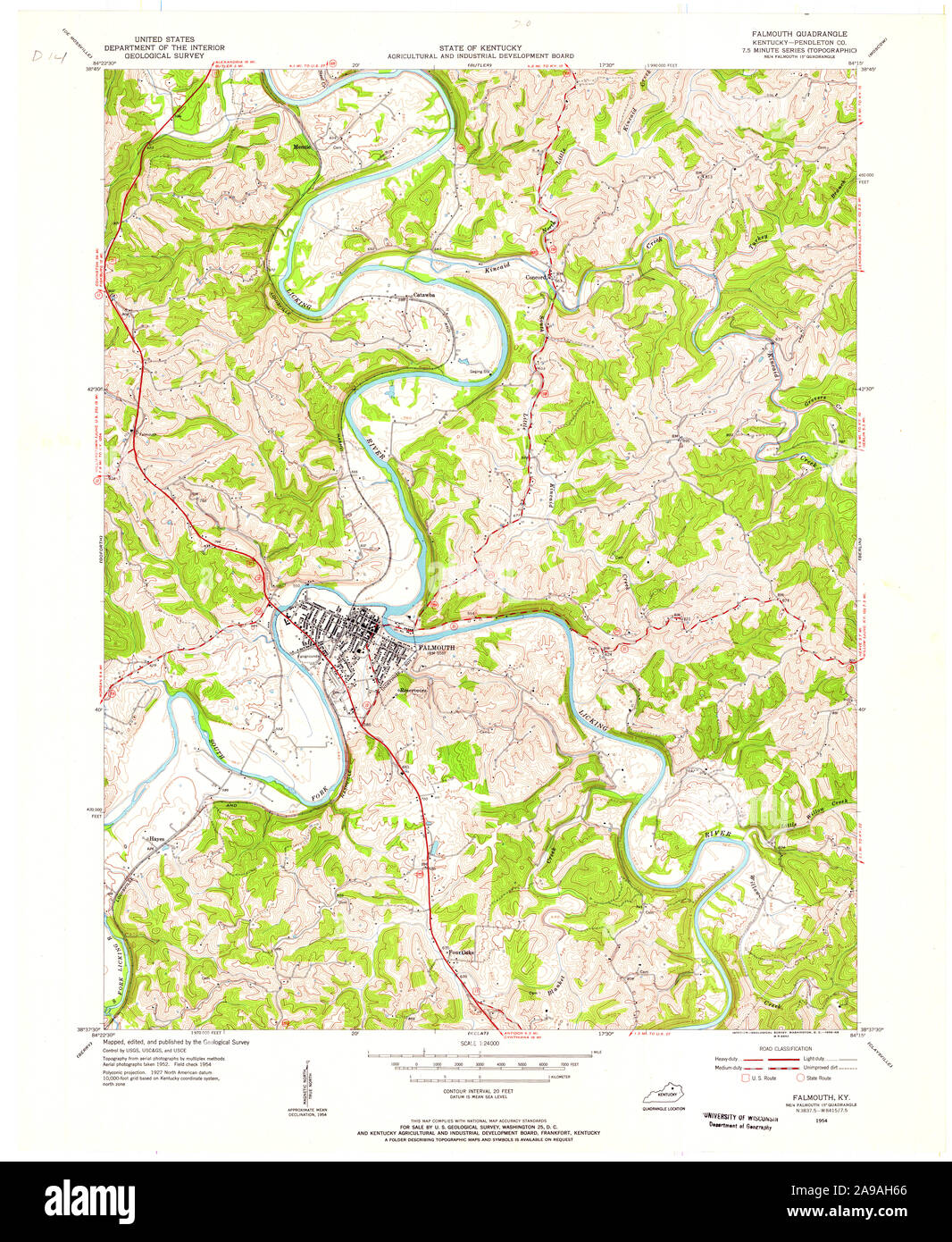 Map of falmouth kentucky hires stock photography and images Alamy