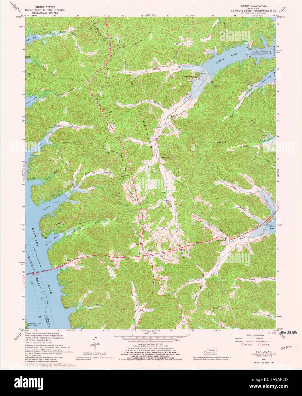 USGS TOPO Map Kentucky KY Fenton 803518 1967 24000 Stock Photo