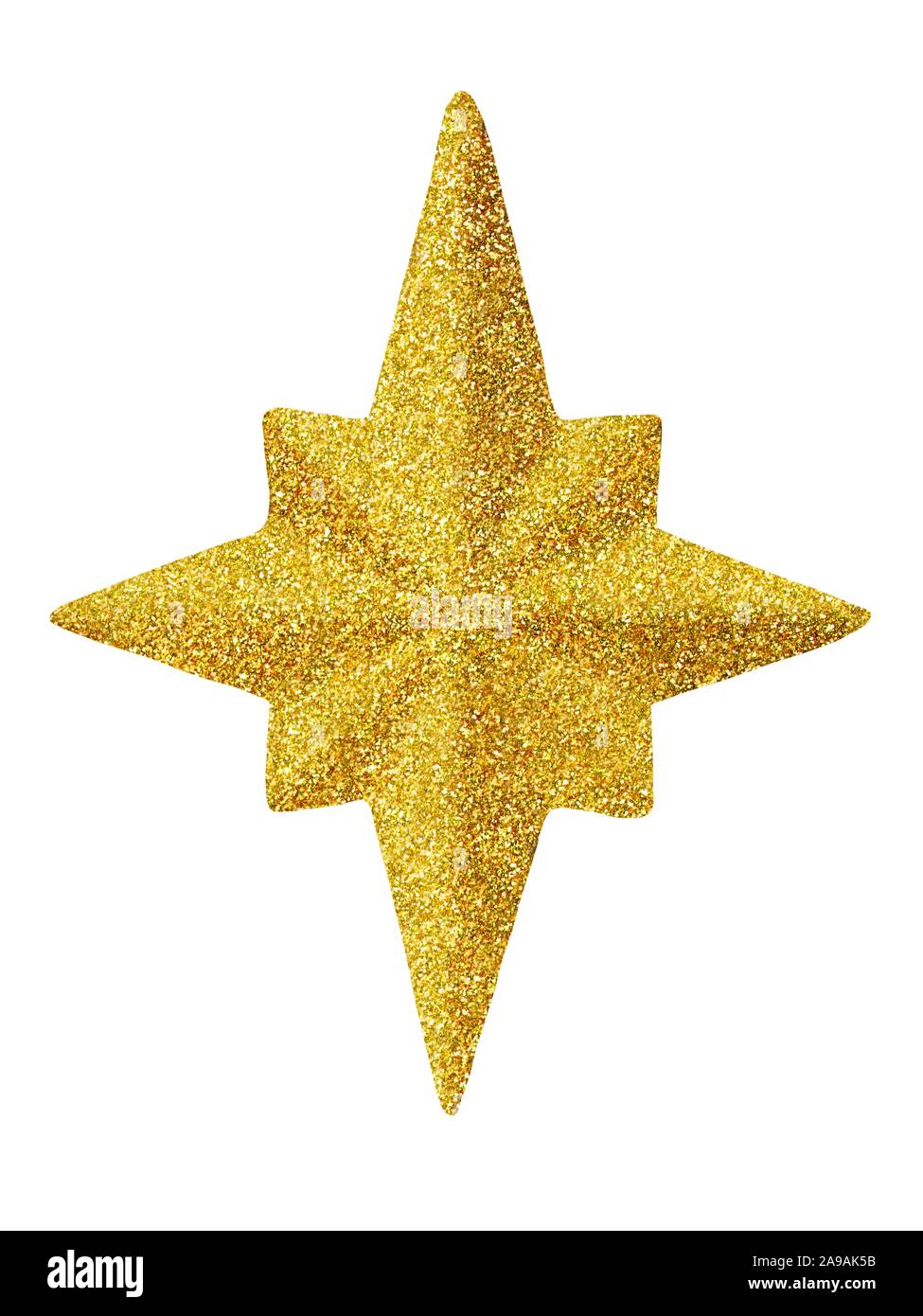 Macro of gold Christmas star isolated on white background Stock Photo ...