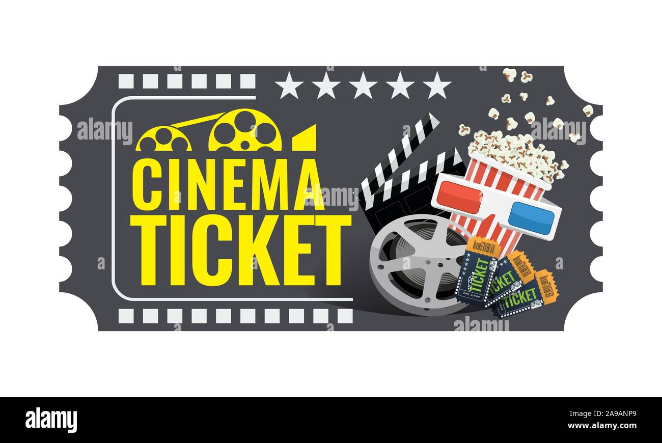 Cinema Ticket Sample Template Design Trendy Vector Illustration Stock Vector Image Art Alamy