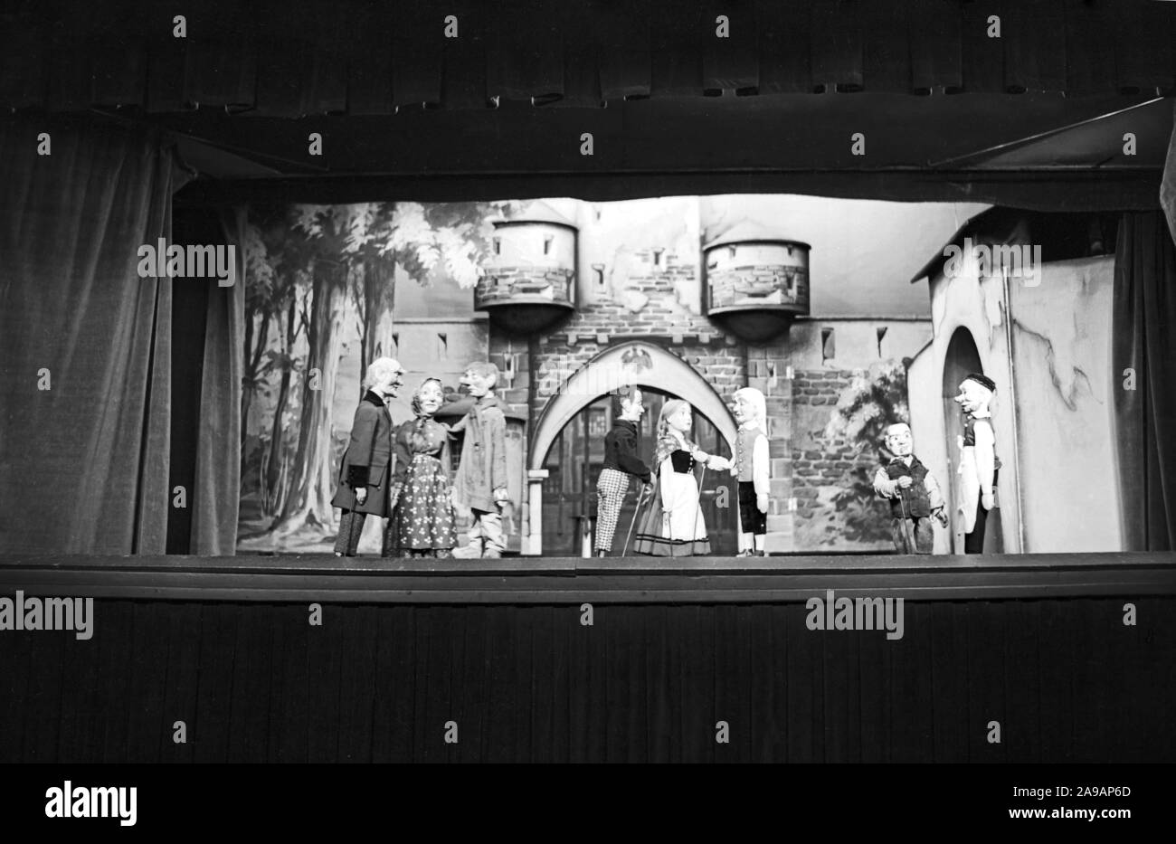 A scene from a play of the Cologne Puppet Theatre, Germany 1930s Stock Photo Alamy