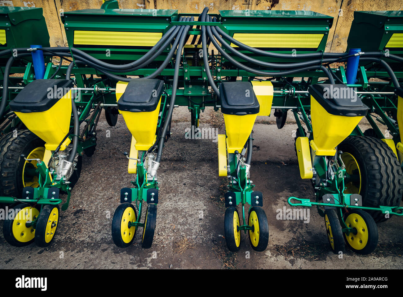 Agriculture machinery. Working parts of modern pneumatic agricultural