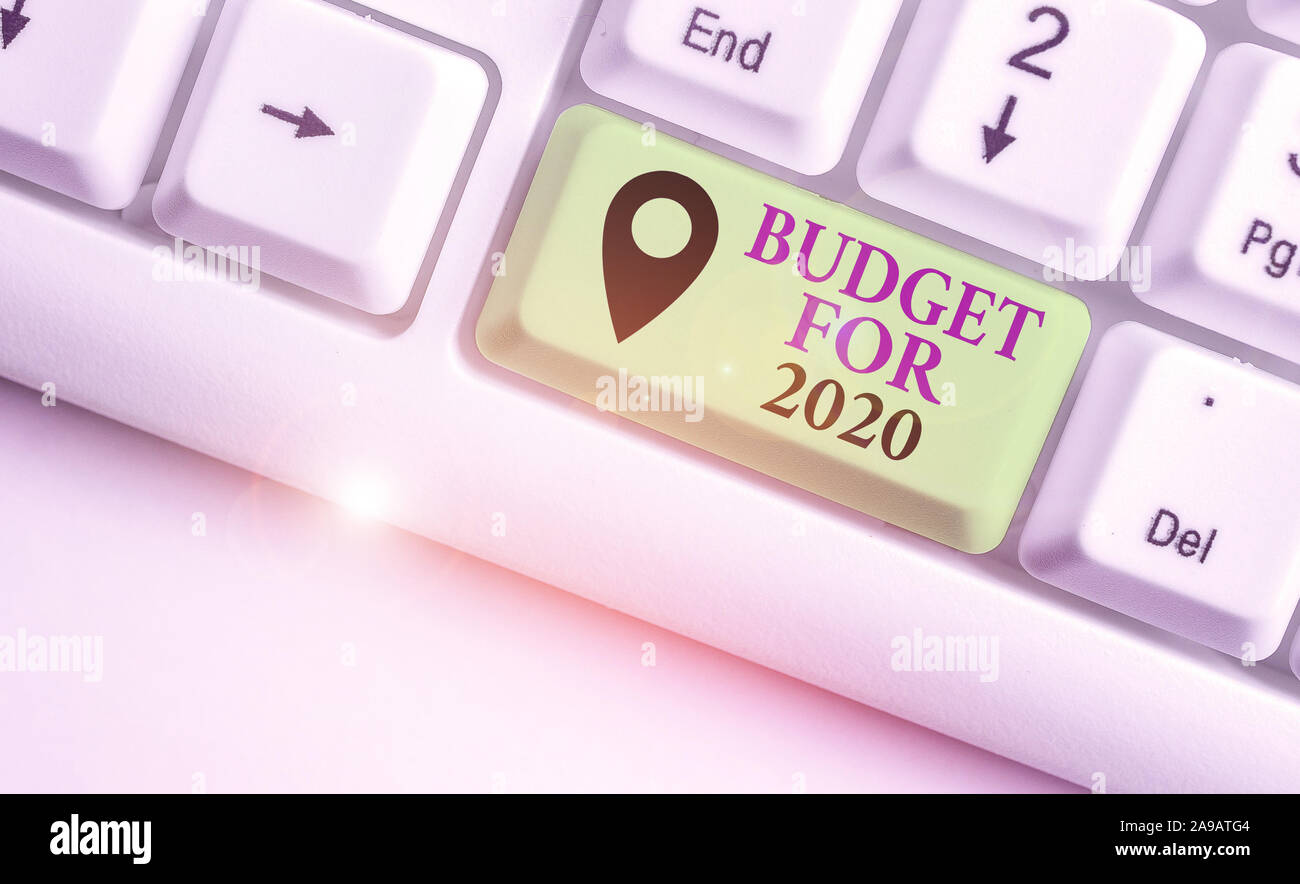 Writing note showing Budget For 2020. Business concept for An written ...