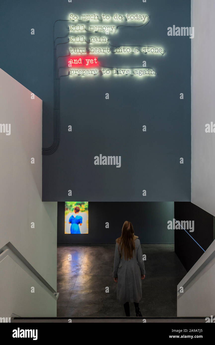 The Rwanda Project London, UK. 14th Nov, 2019. The entrance - Alfredo Jaar's solo ...