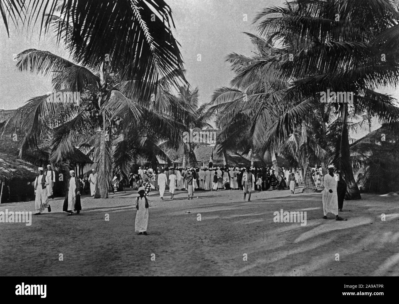 Street life at Dar es Salam, German East Africa 1900s. Stock Photo
