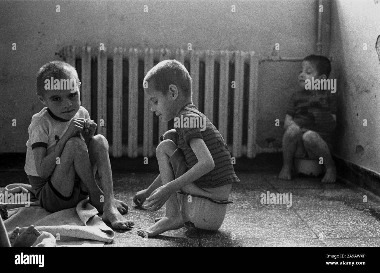 HOSPITAL FOR HANDICAPPED CHILDREN, SHKODRA, ALBANIA, SEP' 91 Stock Photo
