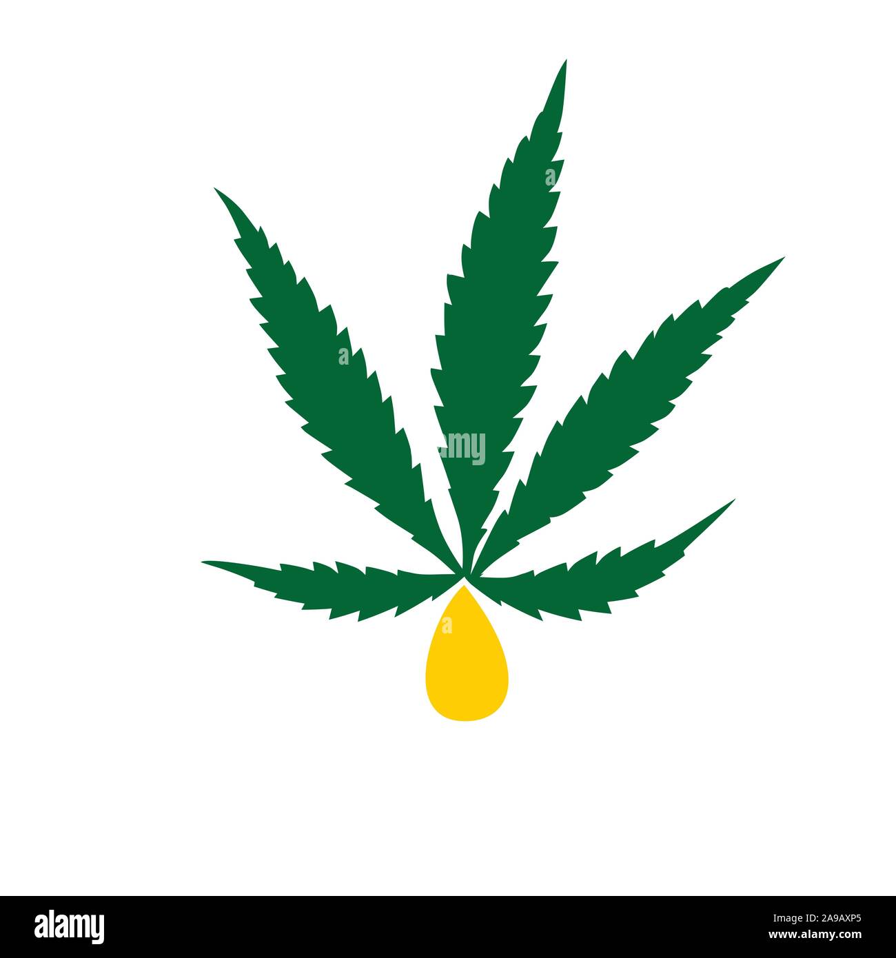 fresh cannabis sativa ganja fresh extraction oil CBD flat style illustration Stock Vector