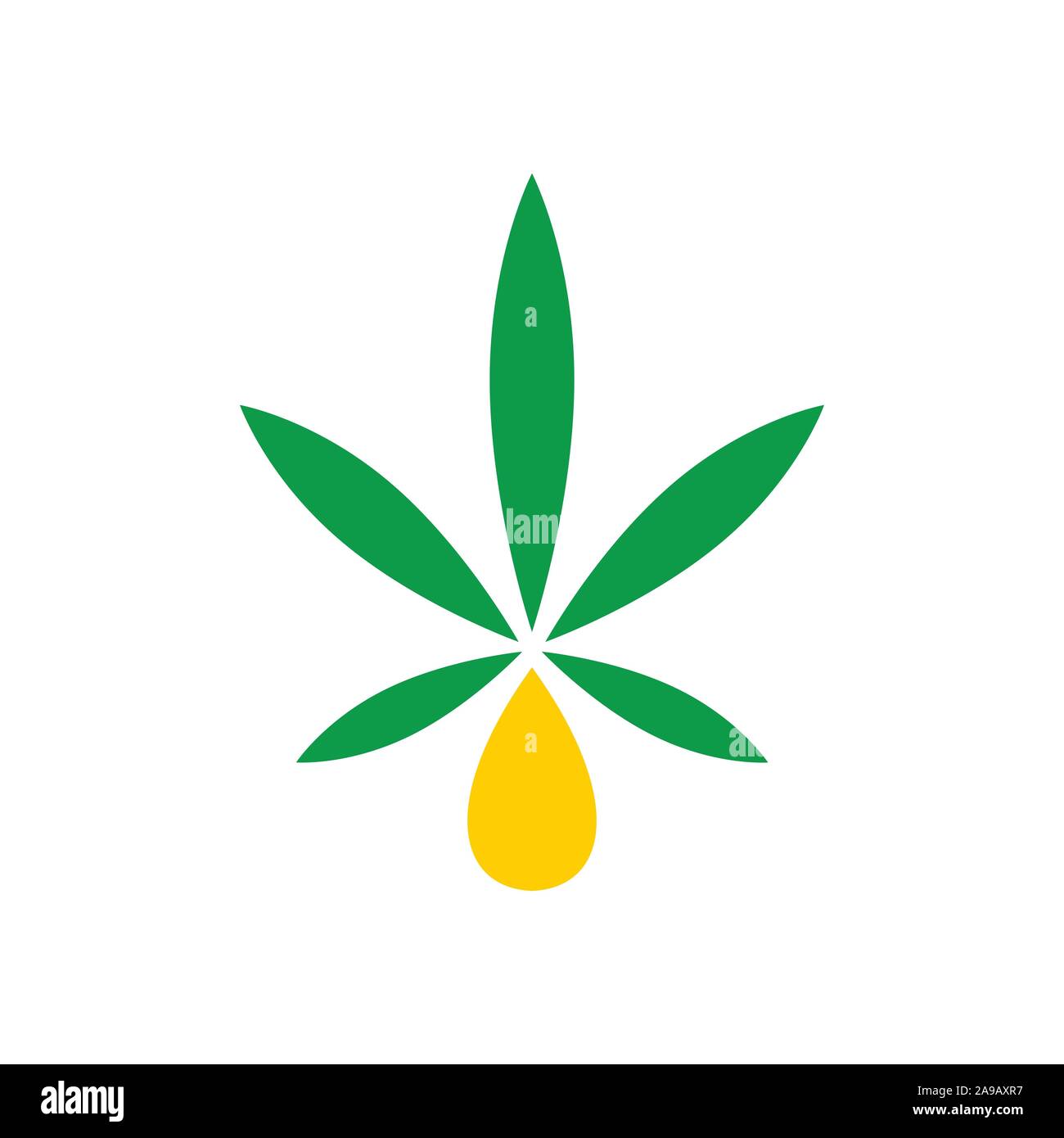 fresh cannabis sativa ganja fresh extraction oil CBD flat style illustration Stock Vector
