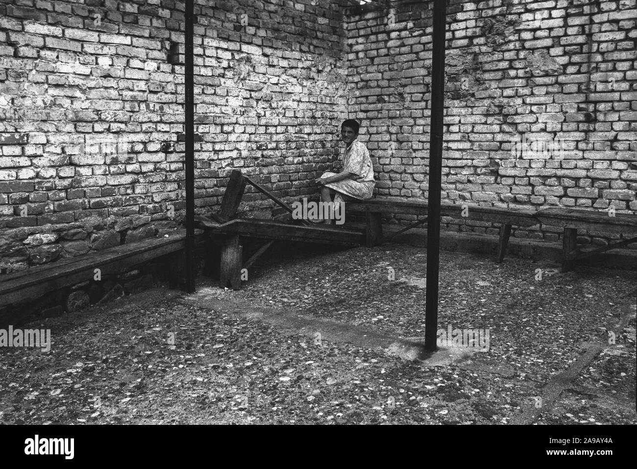 Patients in mental hospital, (Fier ?) , Albania, 1992. Stock Photo