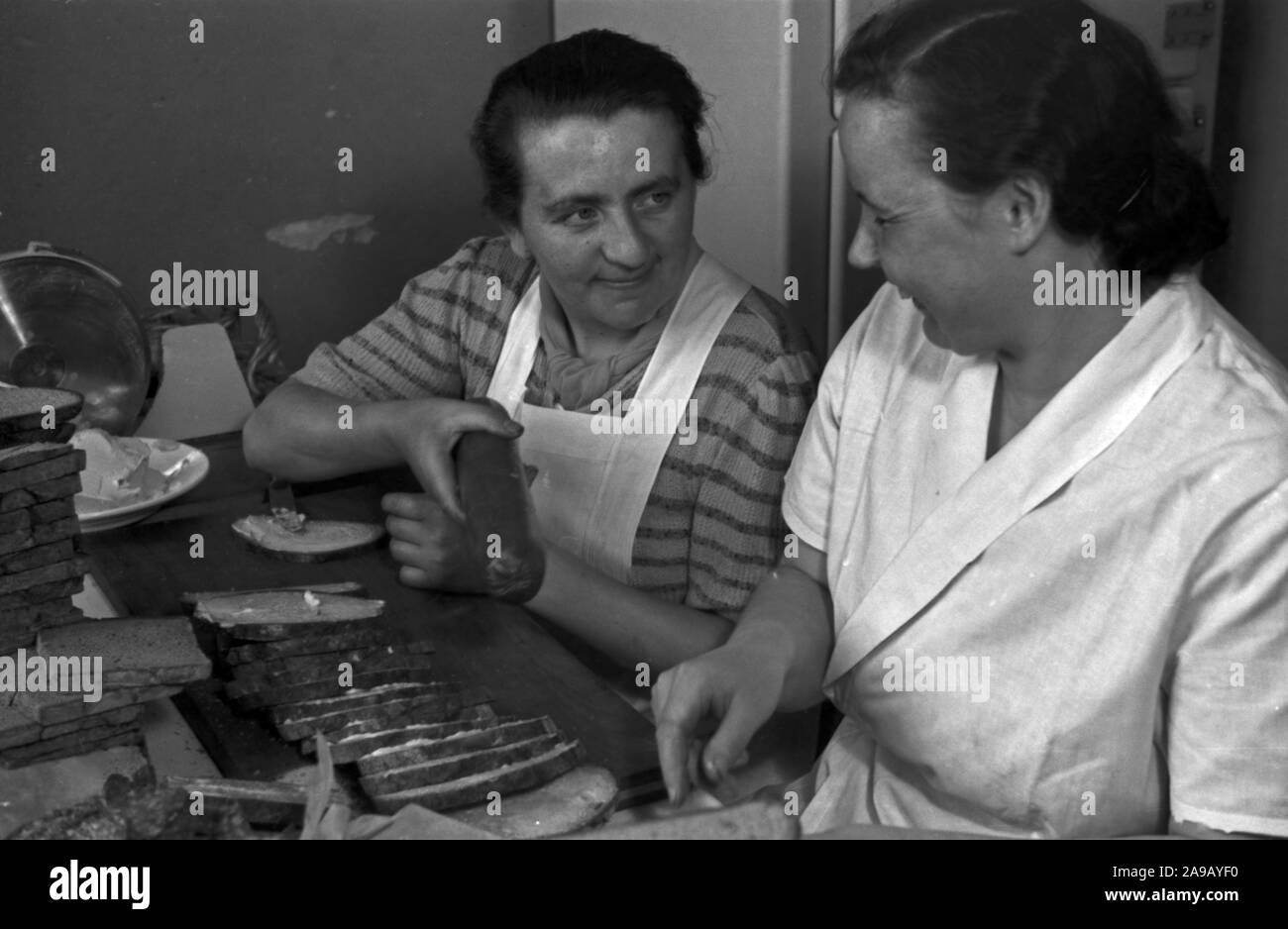 Daily business at an apprentice home of the NSV organization at Berlin Charlottenburg, Germany 1930s. Stock Photo