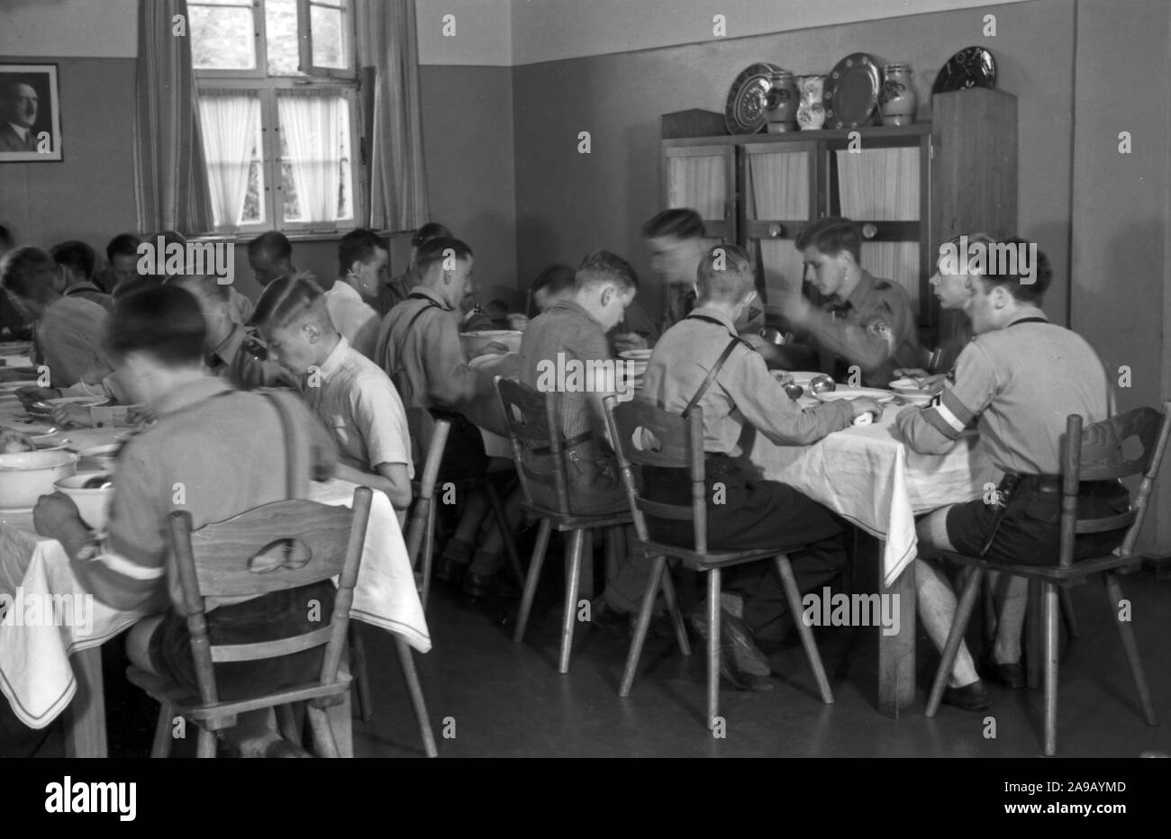 Daily business at an apprentice home of the NSV organization at Berlin Charlottenburg, Germany 1930s. Stock Photo