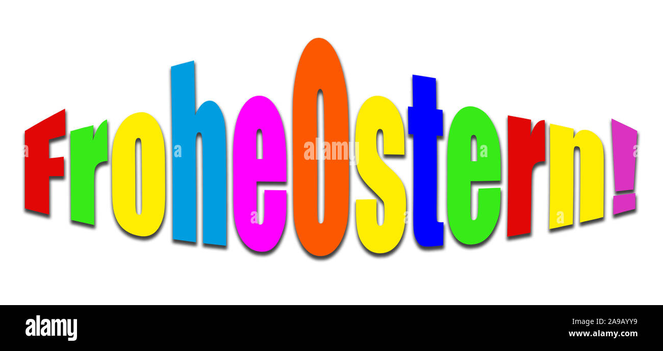 German Happy Easter against white background Stock Photo