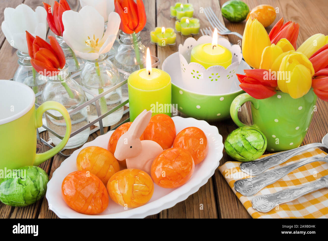 Easter table decoration Stock Photo